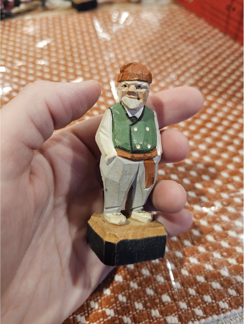 Vintage Quebec Carving of a Habitant Man From The 1940s
